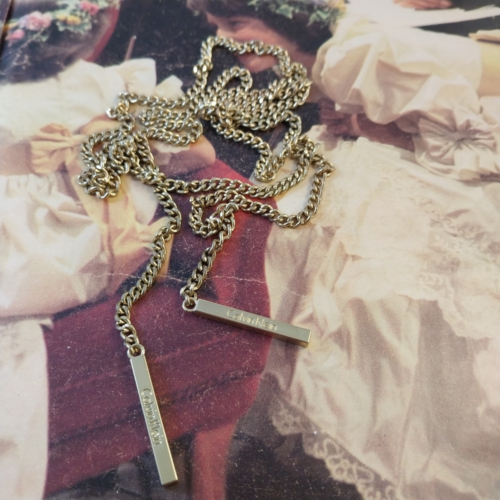 Calvin Klein Gold Double Chain Necklace - Picture 8 of 14